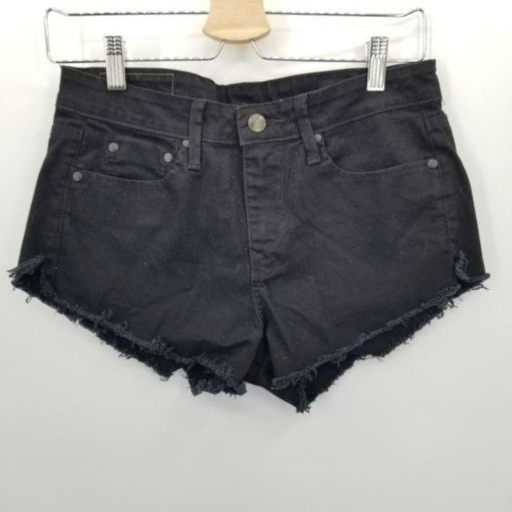 THVM Cut off Jean Shorts Black Wash 28